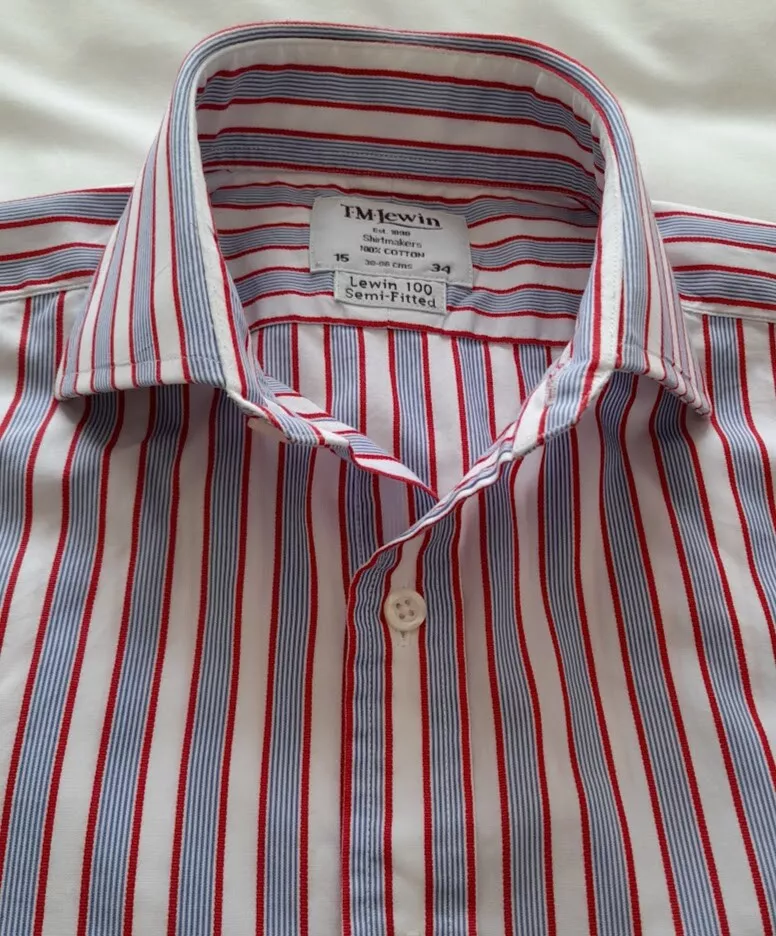 Men's T.M. Lewin Collared shirt, size S (Red)