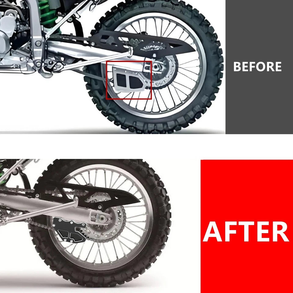3D ЧЕРНАЯ задняя защита цепи направляющая для KAWASAKI KLX250 /S/R KLX300/R/SM - Изображение 2 из 4
