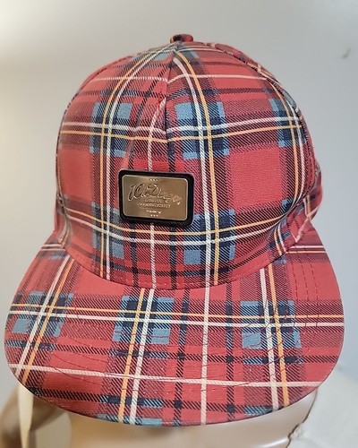 Ten Deep 10 Deep Gold Standard Strap Back Cap Hat Red Plaid One Size Adjustable - Picture 6 of 8