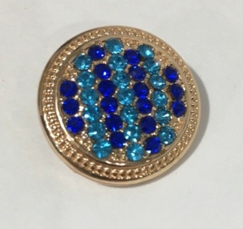 Rose Gold Snap Button Blue Rhinestones 18mm - Bild 2 von 4