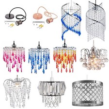 Modern Ceiling Pendant Chandelier Light Acrylic Crystal Drop Lamp Shades