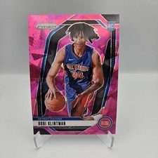 BOBI KLINTMAN ROOKIE RC 2024-25 Panini Prizm PINK Cracked Ice Prizm #266 Pistons
