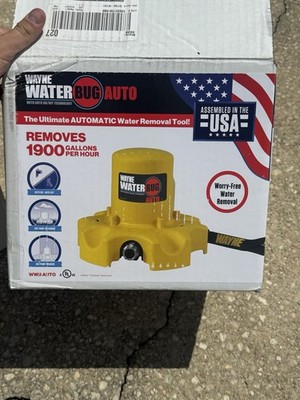 Wayne WaterBug Auto 1/4 HP 1900 GPH Auto On/Off Submersible Pump with Multi-Flo
