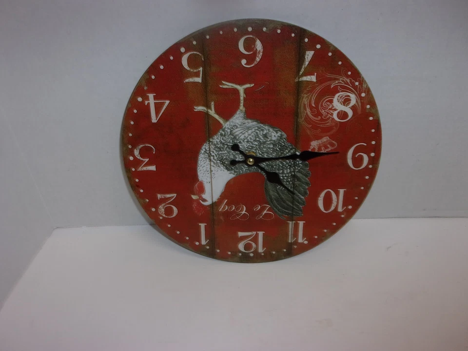 Enesco Analog Wall Clock Rooster Keeps Excellent Time 11 1/2" Diameter X 1 1/4 - Image 3 of 4