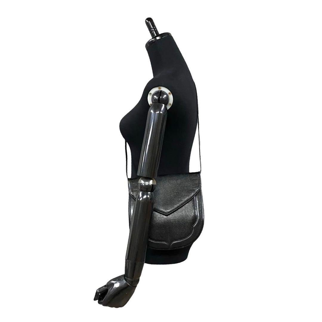 Borsa a tracolla Ysl Yves Saint Laurent in pelle di lucertola nera borsa a mano con logo di design