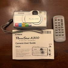 Canon A300 Digital Camera Power Shot 5MM 1.3.6 3.2 Mega Pixels Silver Working P5