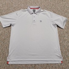 FootJoy Polo Shirt Mens XL White Short Sleeve Golf Performance Stretch Athletic