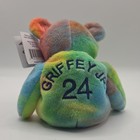 Vintage Bamm Beanos MLB Ken Griffey Jr. #24 Rainbow Beanbag Plush Bear 1998 — photo 2
