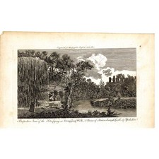 KNARESBROUGH CASTLE Dropping Well &amp; Ruins - Engraved - Antique Print c1790