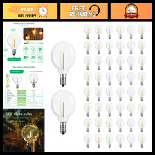 50 Pack Shatterproof LED Globe Bulbs, 1.57 Inch E12/C7 Candelabra Base, Warm Whi