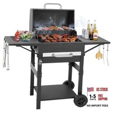 Charcoal Grill with Side Shelf, 353 Sq.Inch Cooking Area,Large Smoker