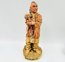 Vintage Native American Mohawk Warrior Figurine Resin? 7 Inches, Great Condition