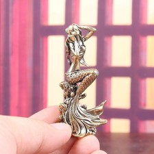 Mermaid Figurine Small Statue Collectible Metal Miniature Sculpture for DIY