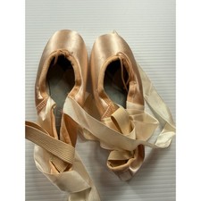 Freed of London Studios K Pointe Shoes Pink Satin Made in England 4D S Insole