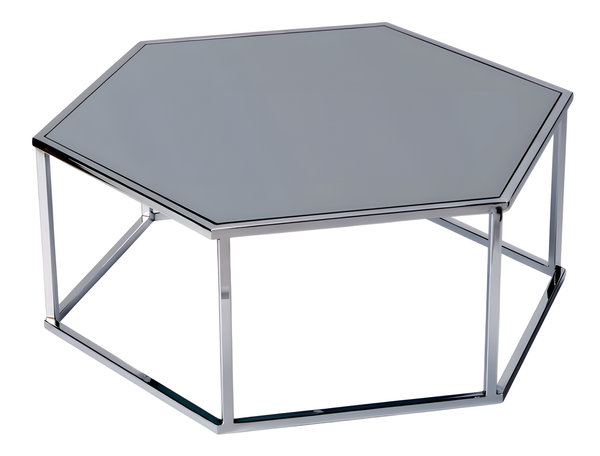 Grauer Couchtisch Aus Edelstahl Modern Elegant-image