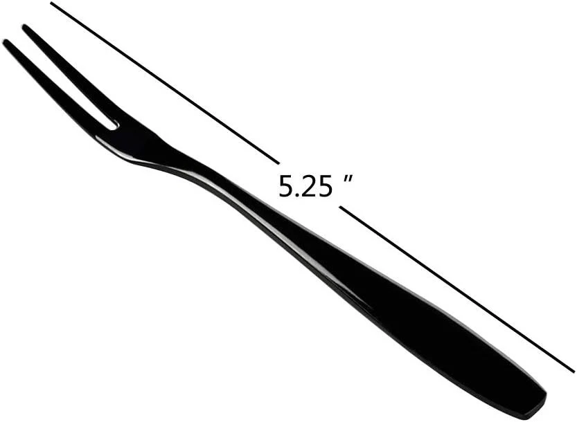 12 件迷你蛋糕叉,黑色不锈钢 — 第 3/4 张图片