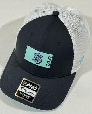Fanatics Deep Sea Blue/White Seattle Kraken Hat Cap Authentic Pro Rink Trucker