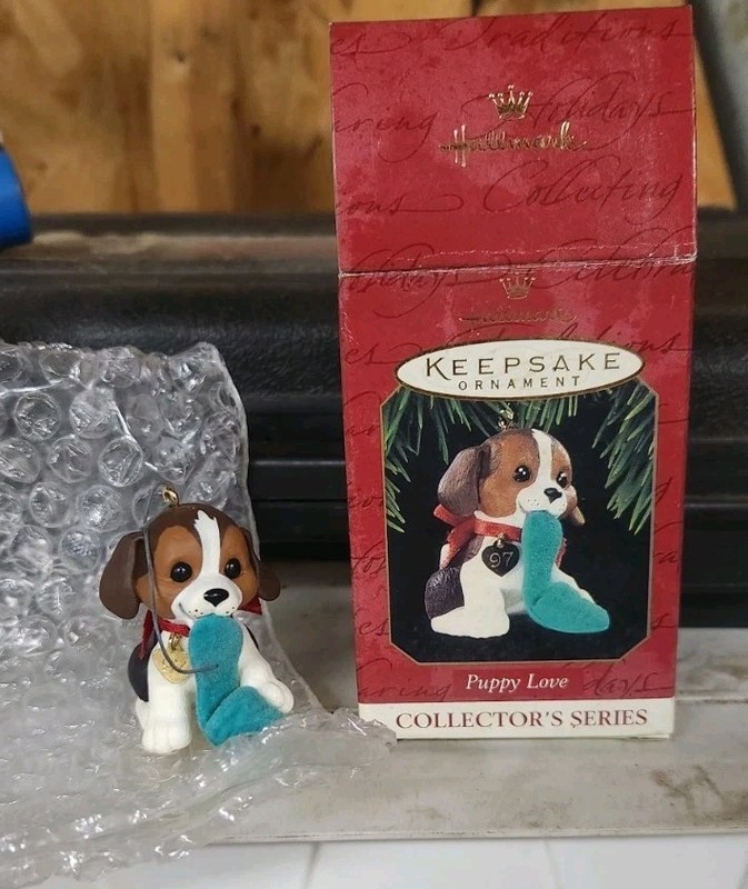 Hallmark Keepsake Ornament Puppy Love Collector's Series Dog Christmas MPN 97