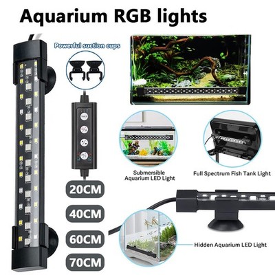 hygger 8-51'' Underwater Fish Tank RGB SMD LED Light Submersible Strip Lamp