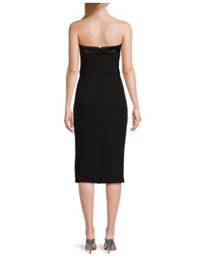 zac posen midi dress Zac Posen Dress Crystal Size 2 Black Rhinestone Beaded Embellishment Tuxedo  Midi