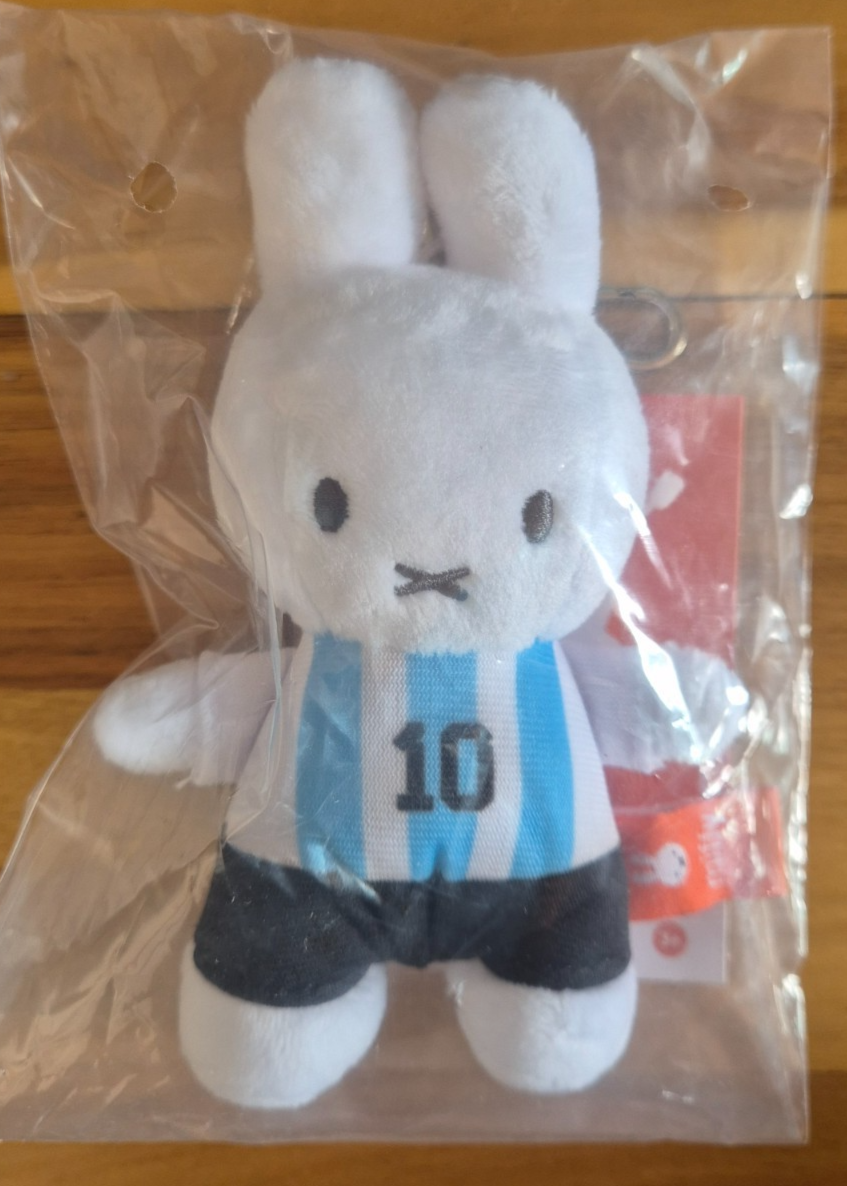 Miffy Official Plush Doll : World Soccer Miffy 13cm Key ring Bag