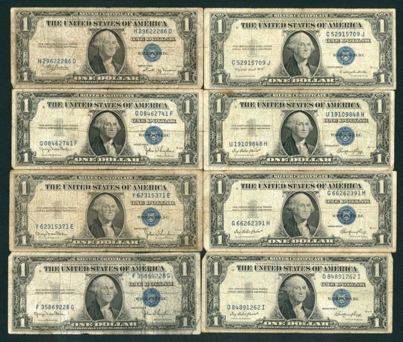 (( 8 NOTES )) $1 1935 Silver Certificate Note ** PAPER CURRENCY AUCTIONS