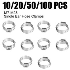 10100x 304 Stainless Steel Single Ear Hose Clamps Assortment Water Pipe Hoop