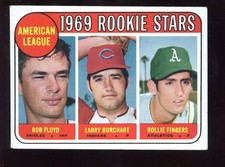 1969 Topps Baseball Card #597 Rollie Fingers Rookie EX+. rookie card picture