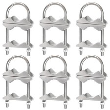 Double Antenna Mast Clamp - 6 PCS Antenna Pole Mount Bracket V Jaw Block with...