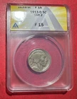 1913D Type 2 US Buffalo Nickel! "Denver" Mint! ANACS Certified FINE 15! KEY DATE