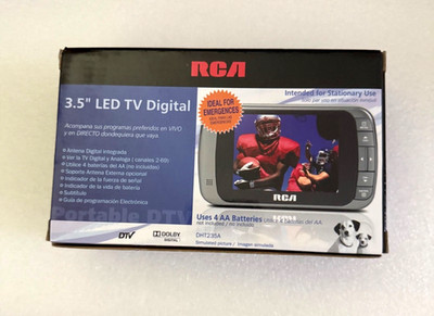 RCA DHT235A 3.5'' Mini LED Digital 720/60 TV SEALED silver color w/manual MINT