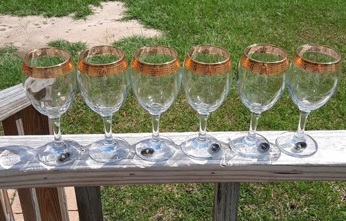 Glasses Cristalleria Fratelli Fumo Italy 6.5" Set Of Six Crystal Wine Glasses - Picture 3 of 5