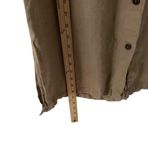 Falda Midi Gudrun Sjoden Beige Marrón Botón Frontal 100% Lino Bolsillos Talla S - Imagen 6 de 9