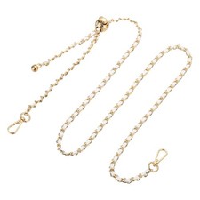 Purse Chain Strap, 51 Inch Adjustable Chains Strap White/Light Gold
