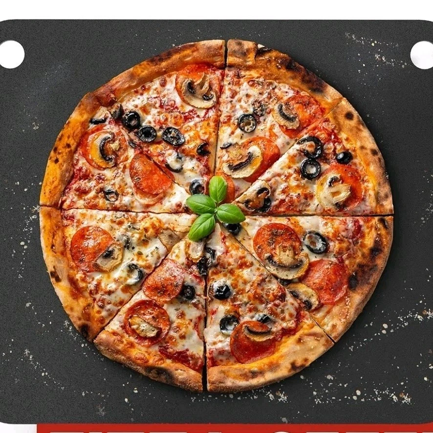 Primica Pizza Steel 16x13.4x0.25in Carbon Steel Black Rectangle Oven Safe Plate
