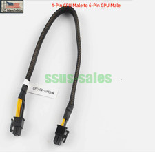 4-Pin CPU Male Large 4-Pin to 6-Pin PCIe GPU Male Graphics Card Power Cable