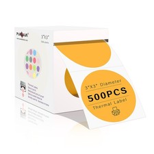 3 Inch Round Thermal Stickers, Self-Adhesive Circle Direct Thermal Labels, 50...