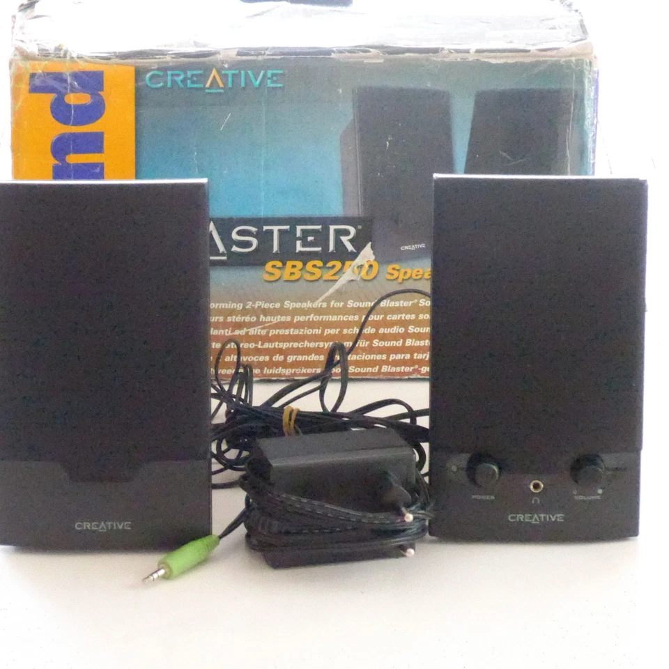Creative SBS250 Lautsprecher, PC, Stereo, Netzteil, Kabelgebunden, OKT,gebraucht
