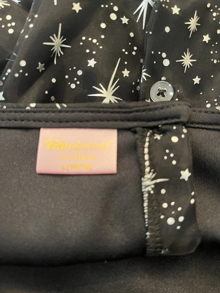 Vestido Tutú FAO Schwarz Niñas Grande 10 12 Negro Manga Larga Volantes Tul Estrella Nuevo con Etiquetas Foto 3 de 4