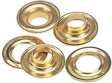 144 QTY-C.S. Osborne - No.G1-0 BRASS Grommets and Plain Washers,Size 0. MPN#1301