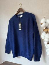 Harley of Scotland - Boxy Crewneck - Brushed Supersoft Shetland - Nightsky - L
