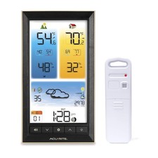 Elegant Wireless Weather Station with Vertical Full-Color Display and Real-Ti...