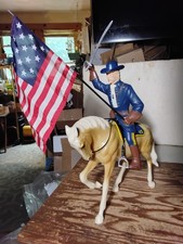 Hartland GENERAL GEORGE CUSTER w HORSE,SADDLE,FLAG,HAT,SWORD,PISTOLWestern Model