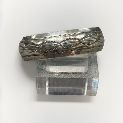 VTG GILBERT BEGAY Sterling Navajo Native American Stamped Cuff Bracelet!  
