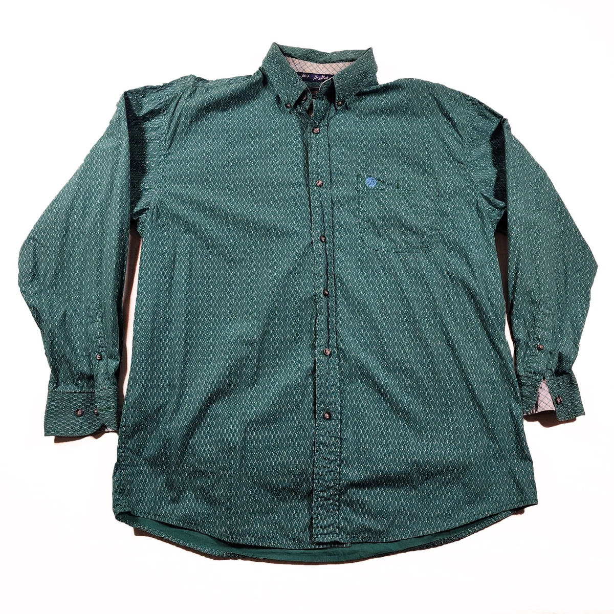 Wrangler Western Shirt Camicia Uomo Verde Bistrot - 100% Cotone, Vestibilità Regolare, Taglia XL