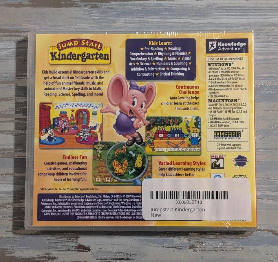 JumpStart Kindergarten (2007 Knowledge Adventure CD-ROM) Educational - Sealed - Image 2 of 4