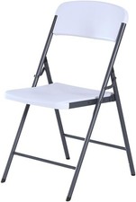 LIFETIME 80923 Essential Folding Chair, White Granite
