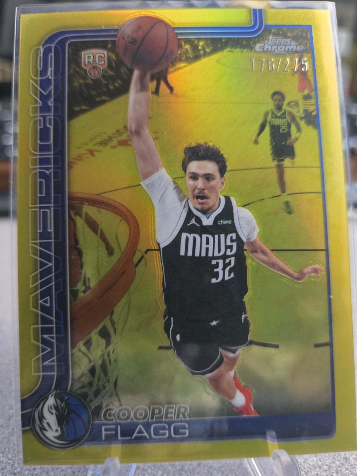 2025-26 Topps Chrome Update Cooper Flagg #151 Yellow Refractor Rookie RC /275