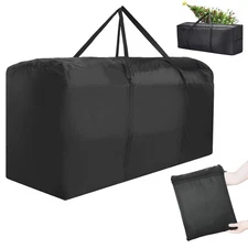 Outdoor Cushion Storage Bag, Waterproof Extra-Large Black Outdoor Patio Cushi...