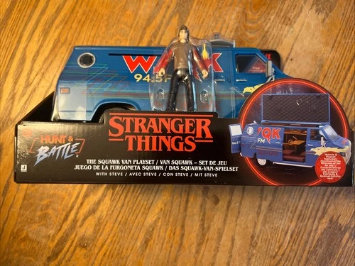 STRANGER THINGS SQUAWK VAN PLAYSET STEVE HUNT & BATTLE SCALE WSQK Radio NEW